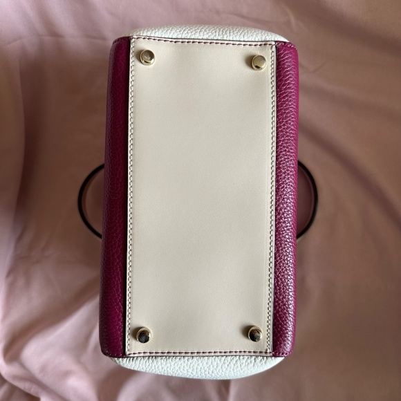 Kate Spade Basket Bag Leo Houston Street Two-Tone Cream and Plum Style No. 4578 - Picture 12 of 12